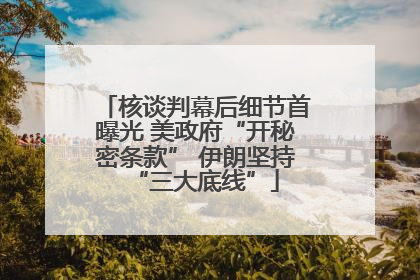核谈判幕后细节首曝光 美政府“开秘密条款” 伊朗坚持“三大底线”