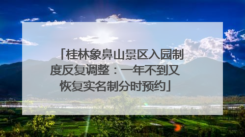 桂林象鼻山景区入园制度反复调整：一年不到又恢复实名制分时预约