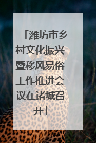 潍坊市乡村文化振兴暨移风易俗工作推进会议在诸城召开