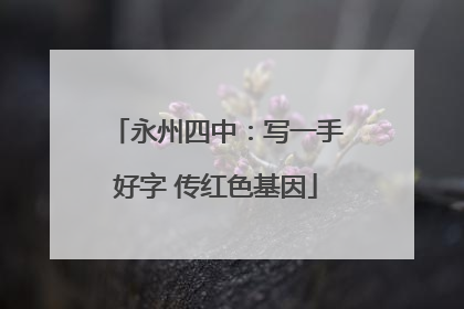 永州四中：写一手好字 传红色基因