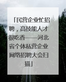民营企业忙招聘，高技能人才很吃香——河北省个体私营企业网络招聘大会扫描