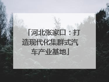 河北张家口：打造现代化集群式汽车产业基地
