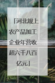 河北规上农产品加工企业年营收超六千八百亿元