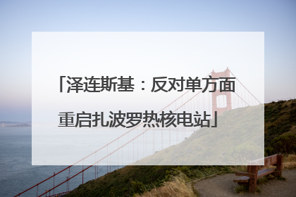 泽连斯基：反对单方面重启扎波罗热核电站