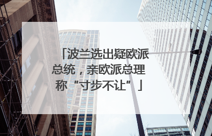 波兰选出疑欧派总统，亲欧派总理称“寸步不让”