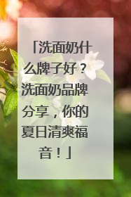 洗面奶什么牌子好？洗面奶品牌分享，你的夏日清爽福音！