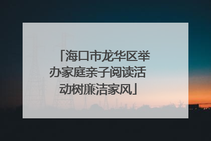 海口市龙华区举办家庭亲子阅读活动树廉洁家风