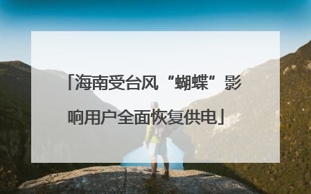 海南受台风“蝴蝶”影响用户全面恢复供电