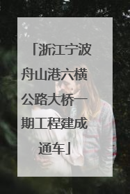 浙江宁波舟山港六横公路大桥一期工程建成通车