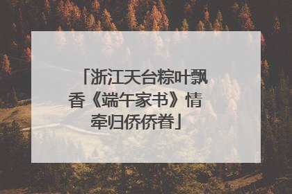 浙江天台粽叶飘香《端午家书》情牵归侨侨眷