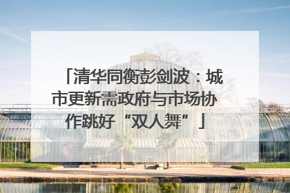 清华同衡彭剑波：城市更新需政府与市场协作跳好“双人舞”