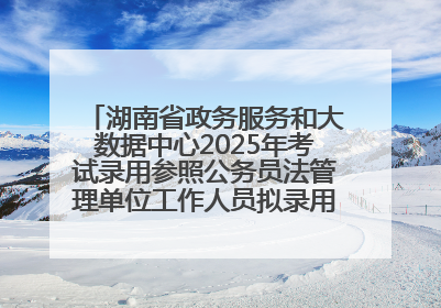 湖南省政务服务和大数据中心2025年考试录用参照公务员法管理单位工作人员拟录用人员名单公示