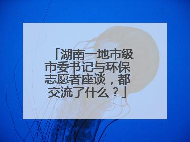 湖南一地市级市委书记与环保志愿者座谈，都交流了什么？