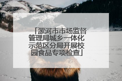 漯河市市场监督管理局城乡一体化示范区分局开展校园食品专项检查