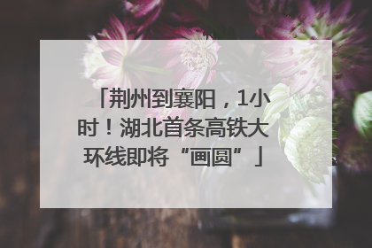 荆州到襄阳，1小时！湖北首条高铁大环线即将“画圆”