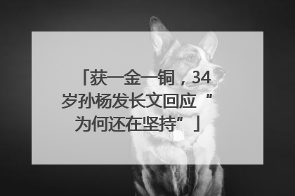 获一金一铜，34岁孙杨发长文回应“为何还在坚持”