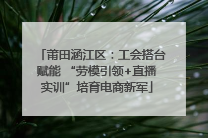 莆田涵江区：工会搭台赋能 “劳模引领+直播实训”培育电商新军