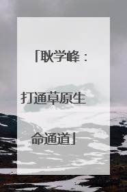 耿学峰：打通草原生命通道