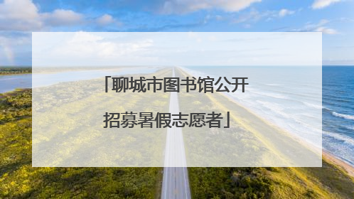 聊城市图书馆公开招募暑假志愿者