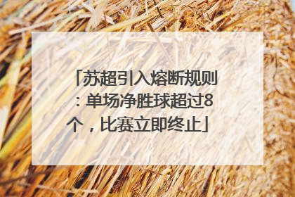 苏超引入熔断规则：单场净胜球超过8个，比赛立即终止