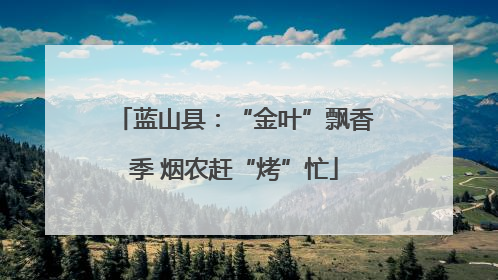 蓝山县：“金叶”飘香季 烟农赶“烤”忙