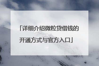 详细介绍微粒贷借钱的开通方式与官方入口