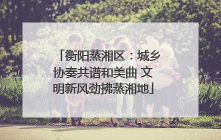 衡阳蒸湘区：城乡协奏共谱和美曲 文明新风劲拂蒸湘地