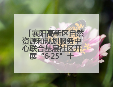 襄阳高新区自然资源和规划服务中心联合基层社区开展“6·25”土地日宣传活动
