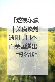透视东瀛｜关税谈判遇阻，日本向美国递出“投名状”