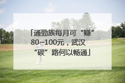 通勤族每月可“赚”80~100元，武汉“碳”路何以畅通