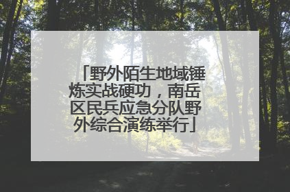 野外陌生地域锤炼实战硬功，南岳区民兵应急分队野外综合演练举行