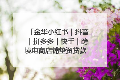 金华小红书｜抖音｜拼多多｜快手｜跨境电商店铺垫资贷款企业-漫商易
