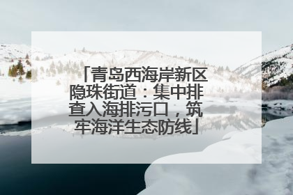 青岛西海岸新区隐珠街道：集中排查入海排污口，筑牢海洋生态防线