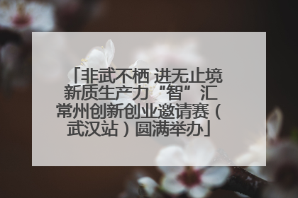非武不栖 进无止境 新质生产力“智”汇常州创新创业邀请赛（武汉站）圆满举办