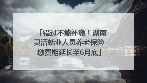 错过不能补缴！湖南灵活就业人员养老保险缴费期延长至6月底