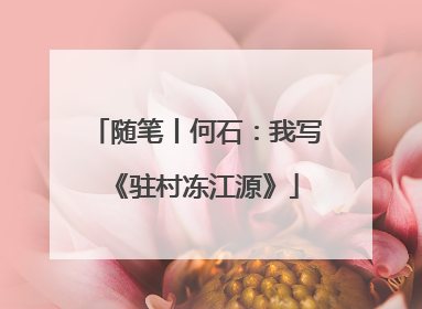 随笔丨何石：我写《驻村冻江源》