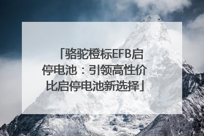 骆驼橙标EFB启停电池：引领高性价比启停电池新选择
