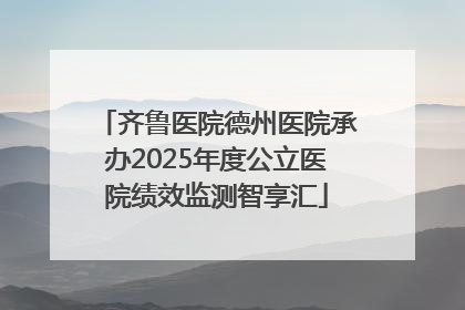 齐鲁医院德州医院承办2025年度公立医院绩效监测智享汇