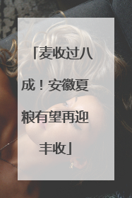 麦收过八成！安徽夏粮有望再迎丰收