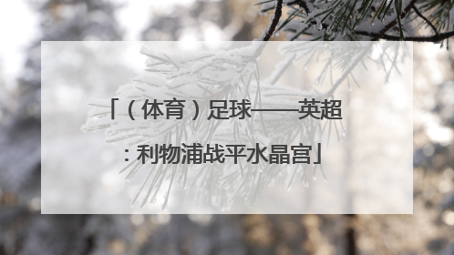 （体育）足球——英超：利物浦战平水晶宫