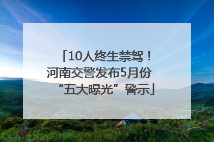 10人终生禁驾！河南交警发布5月份“五大曝光”警示