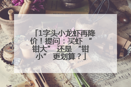 1字头小龙虾再降价！提问：买虾 “钳大” 还是 “钳小” 更划算？