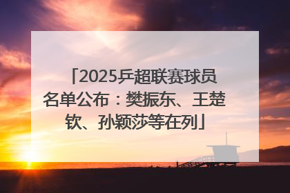 2025乒超联赛球员名单公布：樊振东、王楚钦、孙颖莎等在列