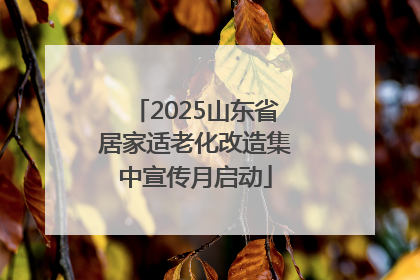 2025山东省居家适老化改造集中宣传月启动