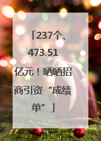 237个、473.51亿元！晒晒招商引资“成绩单”