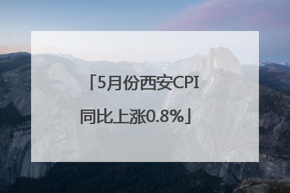 5月份西安CPI同比上涨0.8%