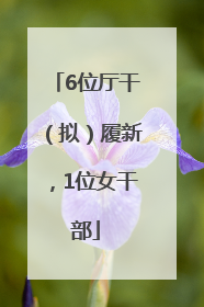 6位厅干（拟）履新，1位女干部