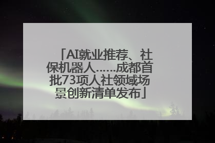 AI就业推荐、社保机器人……成都首批73项人社领域场景创新清单发布